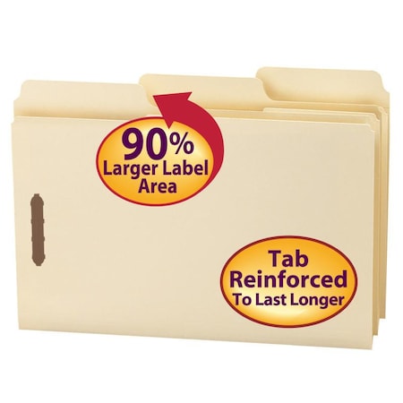 Smead Fastener Folder, Supertab, Lgl, 3/4" Exp, 1/3 Cut, 50/BX, MLA PK SMD19535